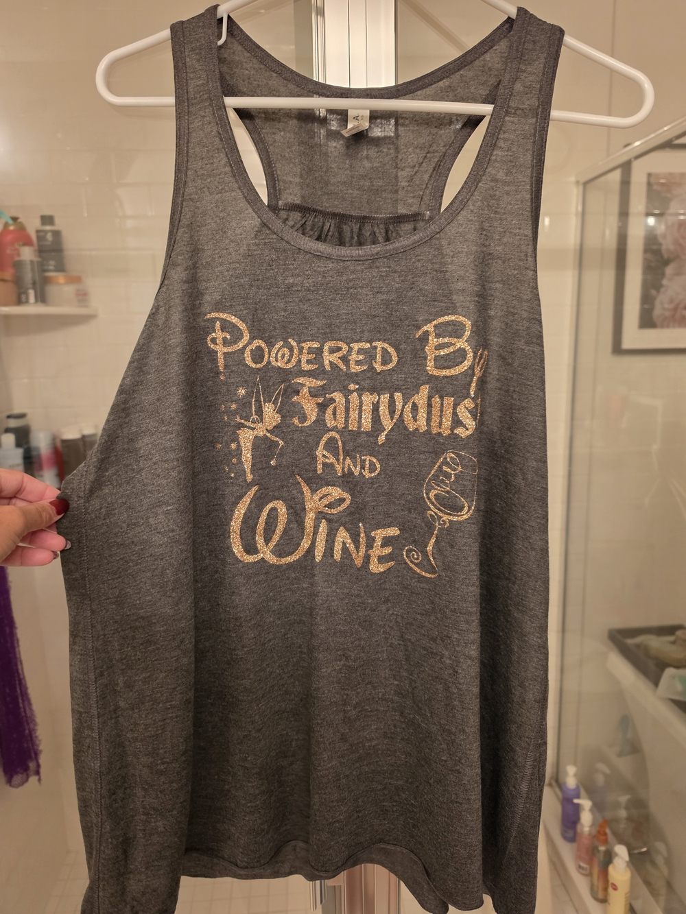 Charcoal Gray Graphic Tank — Powered by Fairydust and Wine